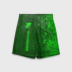 Шорты детские Hoffenheim - green gradient по-вертикали, цвет: 3D-принт