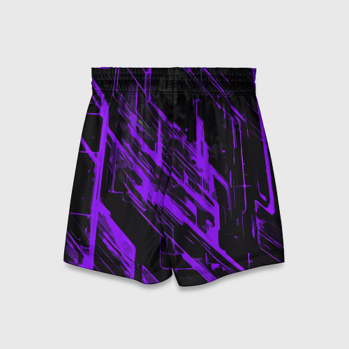 Детские шорты Purple stripes on a black background / 3D-принт – фото 2