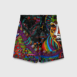 Шорты детские Оптический узор девушка, цвет: 3D-принт