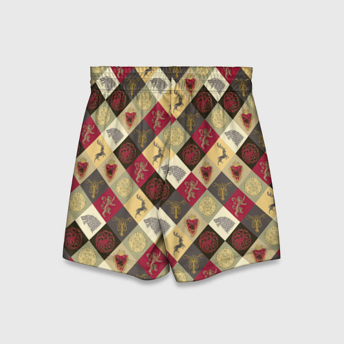 Детские шорты Лого домов Игра престолов паттерн / 3D-принт – фото 2