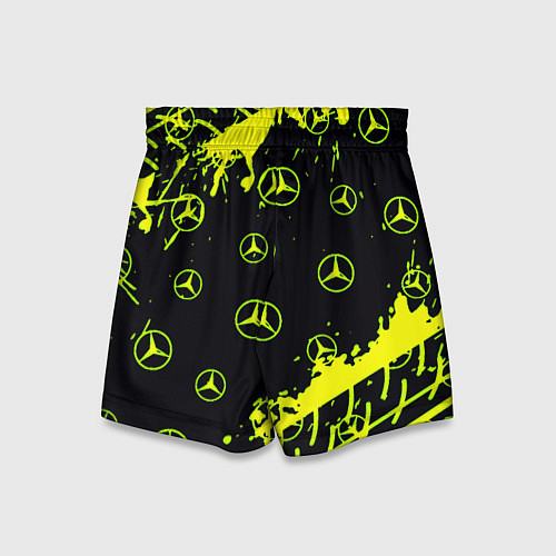 Детские шорты Mercedes кислотные логотипы / 3D-принт – фото 2