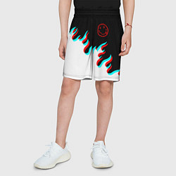 Шорты детские Нирвана глитч огонь, цвет: 3D-принт — фото 2