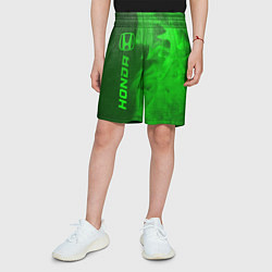 Шорты детские Honda - green gradient по-вертикали, цвет: 3D-принт — фото 2