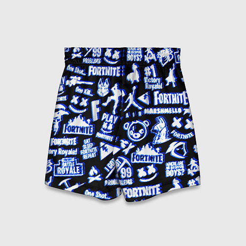 Детские шорты Fortnite neon game steel / 3D-принт – фото 2