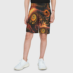 Шорты детские Оптические узоры фракталы, цвет: 3D-принт — фото 2