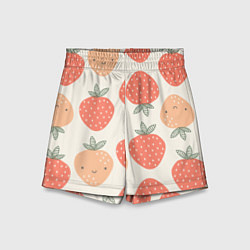 Шорты детские Клубничный узор, цвет: 3D-принт