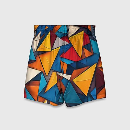 Детские шорты Разноцветные треугольники / 3D-принт – фото 2