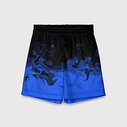 Шорты детские Абстрактный синий огонь, цвет: 3D-принт