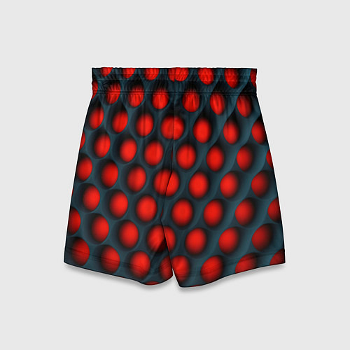 Детские шорты Оптическая иллюзия красная броня / 3D-принт – фото 2