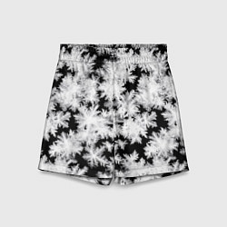 Шорты детские Снежинки на стекле, цвет: 3D-принт