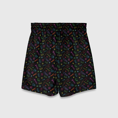 Детские шорты Паттерн с разноцветными радиодеталями / 3D-принт – фото 2