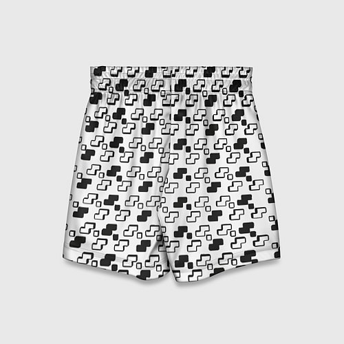 Детские шорты Чёрно-белые фигуры на белом фоне / 3D-принт – фото 2