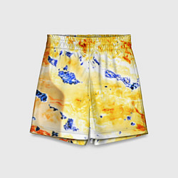 Шорты детские Сине-золотая абстракция, цвет: 3D-принт