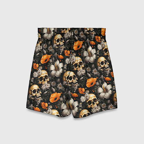 Детские шорты Маки и черепа / 3D-принт – фото 2
