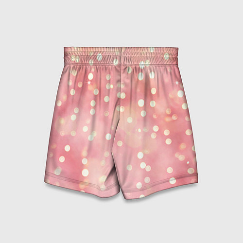 Детские шорты Сияние праздничных огоньков на розовом фоне / 3D-принт – фото 2