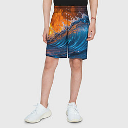 Шорты детские Волна и огонь, цвет: 3D-принт — фото 2