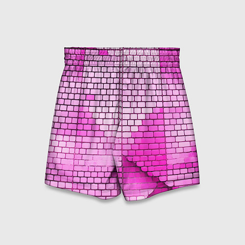 Детские шорты Розовые кирпичики / 3D-принт – фото 2