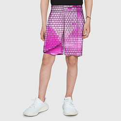 Шорты детские Розовые кирпичики, цвет: 3D-принт — фото 2