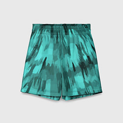 Шорты детские Бирюзовый камуфляж, цвет: 3D-принт