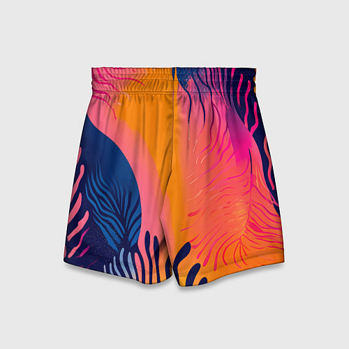 Детские шорты Векторная абстракция с растениями - нейросеть / 3D-принт – фото 2