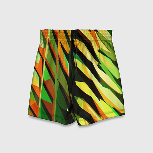 Детские шорты Чёрно-жёлтая абстракция / 3D-принт – фото 2