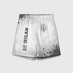 Шорты детские AC Milan - white gradient вертикально, цвет: 3D-принт