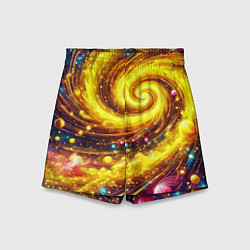 Шорты детские Спиралевидная галактика - неоновое свечение, цвет: 3D-принт