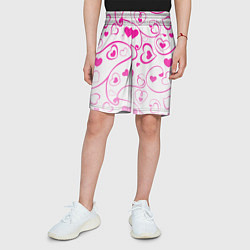 Шорты детские Узорные сердца, цвет: 3D-принт — фото 2