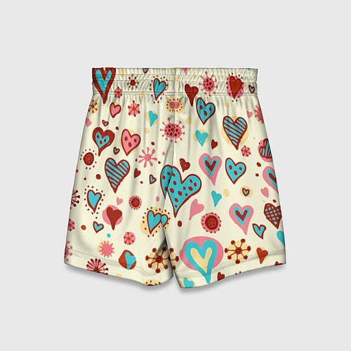 Детские шорты Цветные сердечки / 3D-принт – фото 2