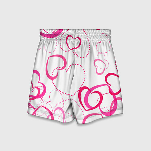 Детские шорты Подборка сердец / 3D-принт – фото 2