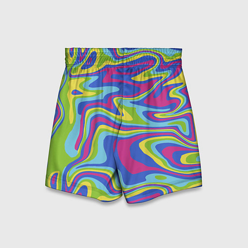 Детские шорты Разноцветная абстракция волны / 3D-принт – фото 2