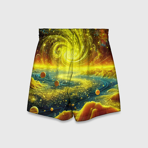 Детские шорты Neon galaxy - ai art fantasy / 3D-принт – фото 2