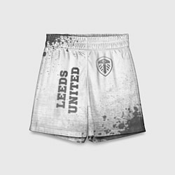 Шорты детские Leeds United - white gradient вертикально, цвет: 3D-принт