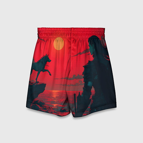 Детские шорты Человек и волк / 3D-принт – фото 2
