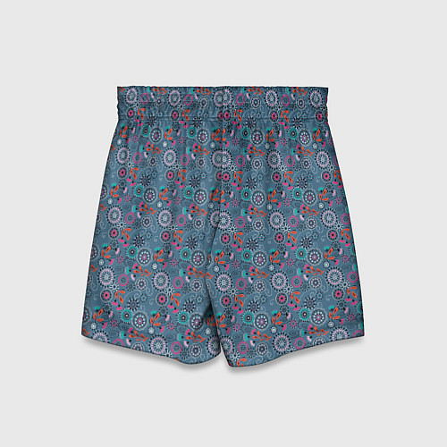 Детские шорты Деревенский абстрактный цветочный узор / 3D-принт – фото 2