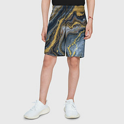 Шорты детские Золотые диагонали, цвет: 3D-принт — фото 2