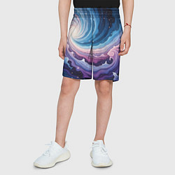 Шорты детские Космическая волна, цвет: 3D-принт — фото 2