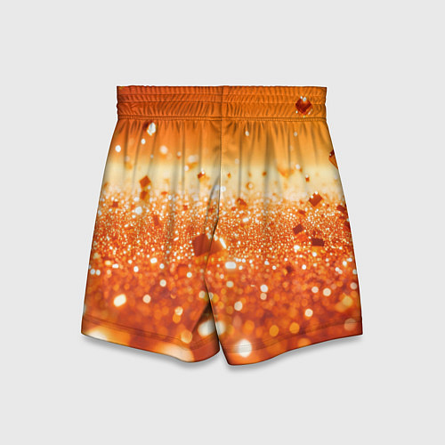 Детские шорты Оранжевые блестящие частицы текстура / 3D-принт – фото 2