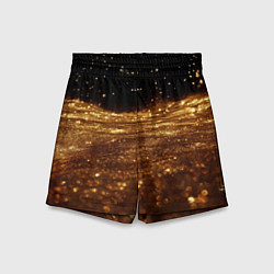 Шорты детские Золотистые крупицы на черном, цвет: 3D-принт