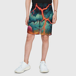Шорты детские Молнии в виде разлома, цвет: 3D-принт — фото 2