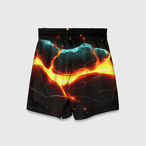 Детские шорты Лава в черной текстуре / 3D-принт – фото 2