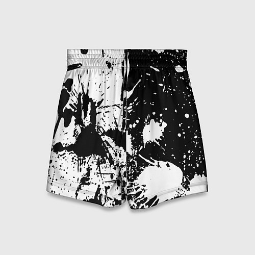 Детские шорты BMW черно белые краски / 3D-принт – фото 2