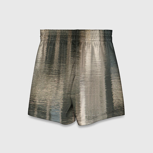 Детские шорты Размытые серо-бежевые полосы / 3D-принт – фото 2