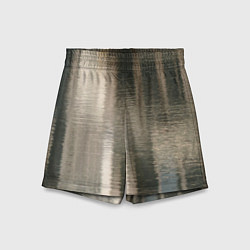 Шорты детские Размытые серо-бежевые полосы, цвет: 3D-принт