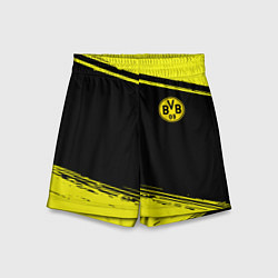 Шорты детские Borussia жёлтые полосы, цвет: 3D-принт
