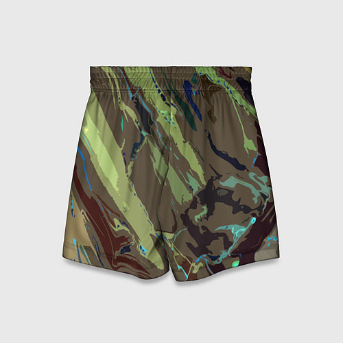 Детские шорты Абстракция тон хаки / 3D-принт – фото 2