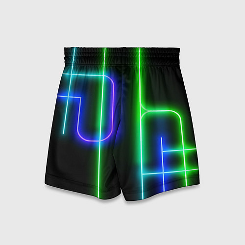 Детские шорты Color blue black green stripe / 3D-принт – фото 2