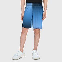 Шорты детские Градиент сине-голубой пополам, цвет: 3D-принт — фото 2