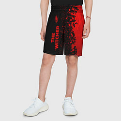 Шорты детские The Witcher - red gradient по-вертикали, цвет: 3D-принт — фото 2