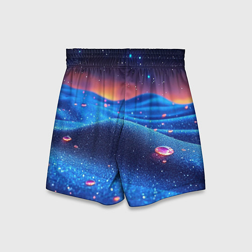 Детские шорты Синяя дюна - текстура / 3D-принт – фото 2